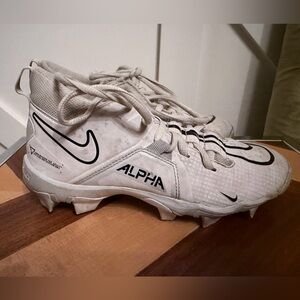 Nike Alpha Football cleats White and Black. Youth 3